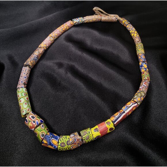 Antique African Trade Millefiori Glass Bead Necklace - Picture 1 of 4